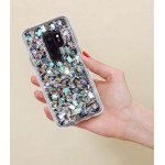 Wholesale Galaxy S9+ (Plus) Luxury Glitter Dried Natural Flower Petal Clear Hybrid Case (Gold Yellow)